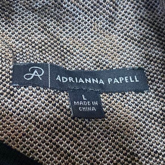 Adrianna Papell Women's Multicolor Houndstooth Long Sleeve Sweater Top Size L - Picture 3 of 4